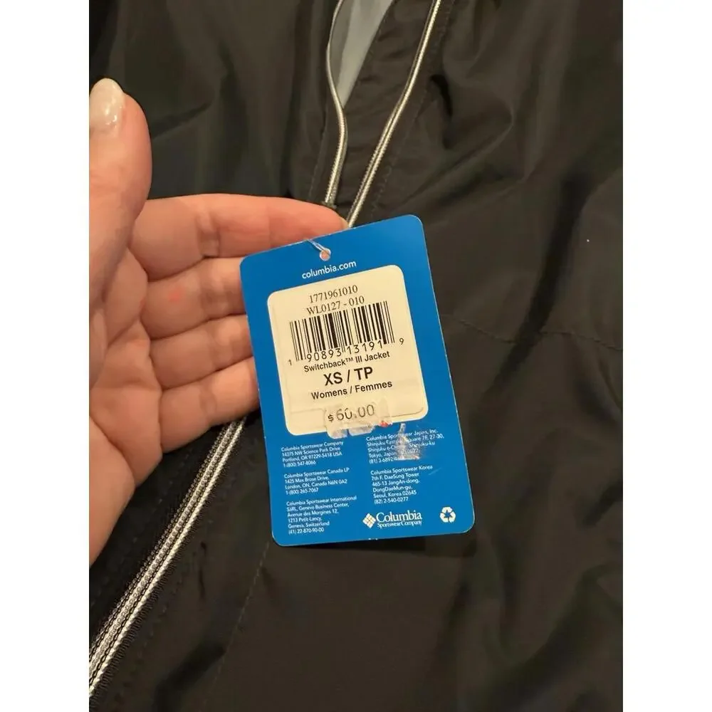 Columbia Women's Switchback III Rain Windbreaker Jacket Black WL0127-01 Size XS - Picture 11 of 11